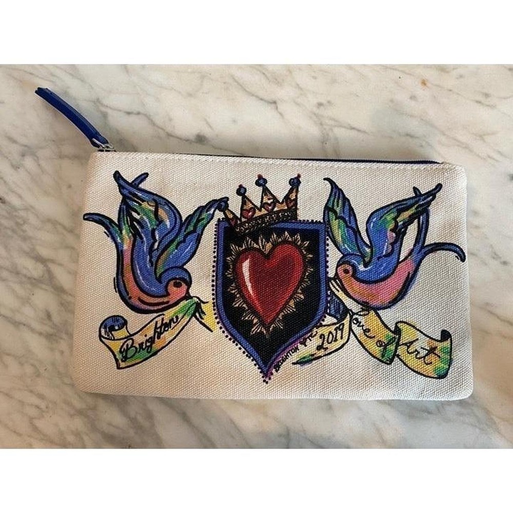 Brighton Makeup Travel Pouch Cosmetic Bag Love Of Art Zipper Closure 2019 sku1